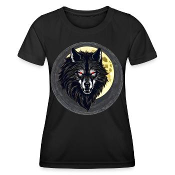 Horror Werwolf mit roten glühenden Augen - Frauen Funktions-T-Shirt - Schwarz - Vorne - AI Model Female 172 light (172cm)