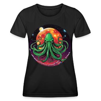 Immortal Cthulhu monster in space - Women's Functional T-Shirt - black - Front - AI Model Female 172 light (172cm)