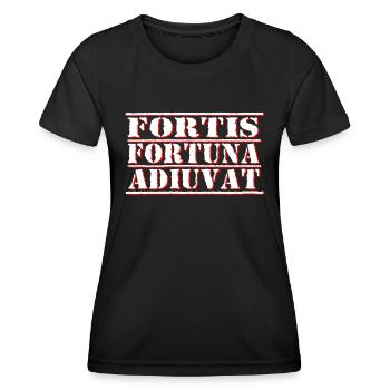 Fortis fortuna adiuvat - T-shirt sport Femme - noir - Devant - AI Model Female 172 light (172cm)