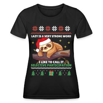 Participation sélective - Sloth Ugly Christmas - T-shirt sport Femme - noir - Devant - AI Model Female 172 light (172cm)