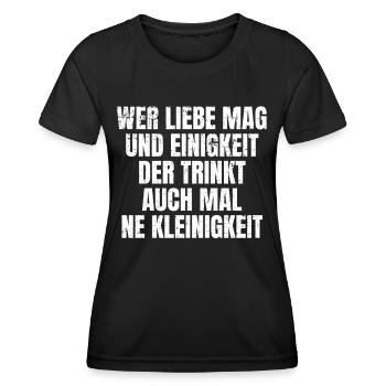 Ein Bisschen trinken - Lustiger Feierabend Spruch - Frauen Funktions-T-Shirt - Schwarz - Vorne - AI Model Female 172 light (172cm)