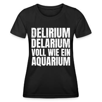 Voll wie ein Aquarium - Lustiger Feierabend Spruch - Frauen Funktions-T-Shirt - Schwarz - Vorne - AI Model Female 172 light (172cm)