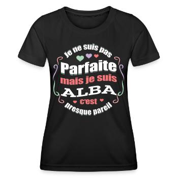 ALBA PARFAITE - PRENOM ALBA - T-shirt sport Femme - noir - Devant - AI Model Female 172 light (172cm)