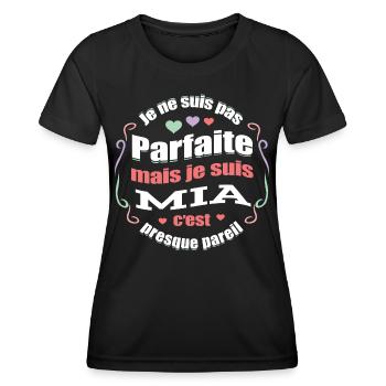 MIA PARFAITE - PRENOM MIA - T-shirt sport Femme - noir - Devant - AI Model Female 172 light (172cm)