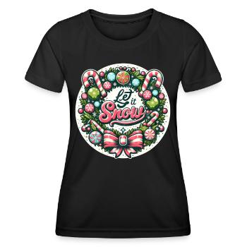 Let it Snow - Funny Holidays Drôle de Noël - T-shirt sport Femme - noir - Devant - AI Model Female 172 light (172cm)