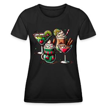 Café de Noël - Café de Noël pour femmes drôles - T-shirt sport Femme - noir - Devant - AI Model Female 172 light (172cm)