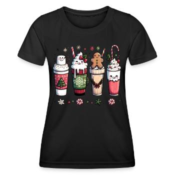 Café de Noël - Café de Noël pour femmes drôles - T-shirt sport Femme - noir - Devant - AI Model Female 172 light (172cm)