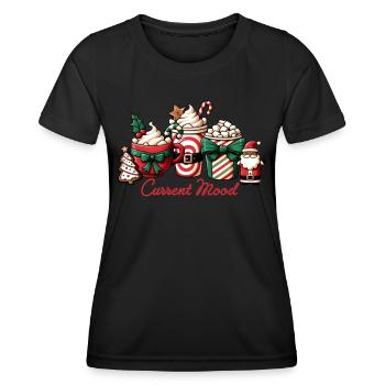 Current Mood - Funny Women's Christmas Coffee - Frauen Funktions-T-Shirt - Schwarz - Vorne - AI Model Female 172 light (172cm)