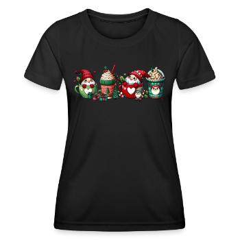 Café de Noël - Café de Noël pour femmes drôles - T-shirt sport Femme - noir - Devant - AI Model Female 172 light (172cm)