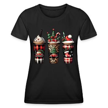 Café de Noël - Café de Noël pour femmes drôles - T-shirt sport Femme - noir - Devant - AI Model Female 172 light (172cm)