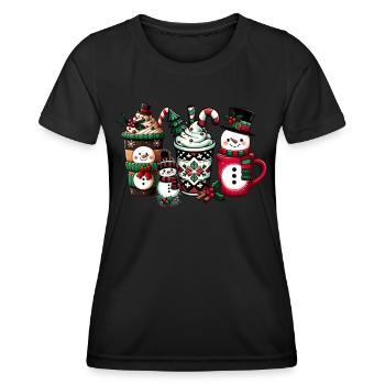 Café de Noël - Café de Noël pour femmes drôles - T-shirt sport Femme - noir - Devant - AI Model Female 172 light (172cm)