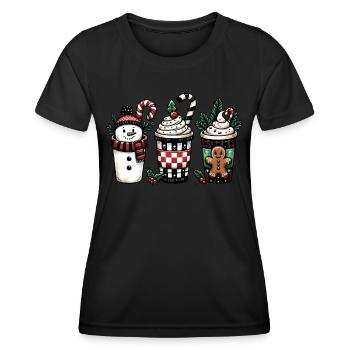 Café de Noël - Café de Noël pour femmes drôles - T-shirt sport Femme - noir - Devant - AI Model Female 172 light (172cm)