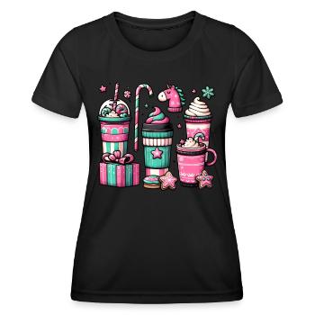 Café de Noël - Café de Noël pour femmes drôles - T-shirt sport Femme - noir - Devant - AI Model Female 172 light (172cm)