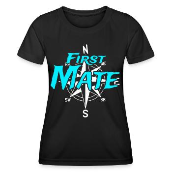 Erster Maat Boots Crew Skipper Segler Kapitän - Frauen Funktions-T-Shirt - Schwarz - Vorne - AI Model Female 172 light (172cm)