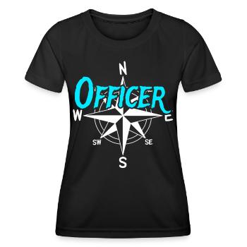 Officer, Boots, Crew, Skipper, Sailor, Captain - Women's Functional T-Shirt - black - Front - AI Model Female 172 light (172cm)