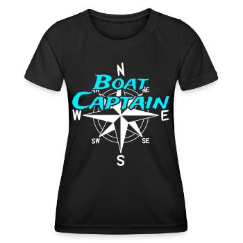 Boots Kapitän Bootscrew Skipper Segler - Frauen Funktions-T-Shirt - Schwarz - Vorne - AI Model Female 172 light (172cm)