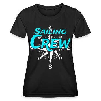 Sailing Crew Boots Crew Skipper Sailor Captain - Women's Functional T-Shirt - black - Front - AI Model Female 172 light (172cm)