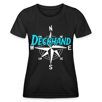 Deckhand Boat Crew Skipper Sailor Crew Captain - Women's Functional T-Shirt - black - Front - AI Model Female 172 light (172cm)