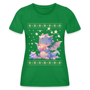 Dragon kawaii dans le style pull de Noël moche - T-shirt sport Femme - vert - Devant - AI Model Female 172 dark (172cm)