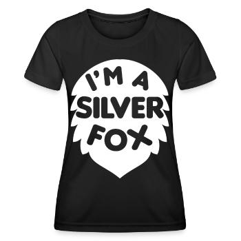 Ich bin ein Silber Fuchs Stilvoll und Erfahren - Frauen Funktions-T-Shirt - Schwarz - Vorne - AI Model Female 172 light (172cm)
