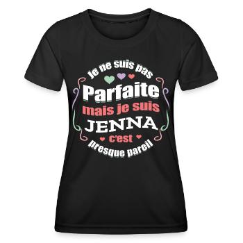 JENA PARFAITE - PRENOM JENA - T-shirt sport Femme - noir - Devant - AI Model Female 172 light (172cm)