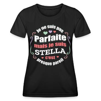 STELLA PARFAITE - PRENOM STELLA - T-shirt sport Femme - noir - Devant - AI Model Female 172 light (172cm)