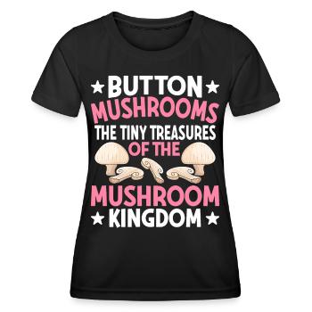 Champignons- Mushrooms Gifts- Pilze Geschenkidee - Frauen Funktions-T-Shirt - Schwarz - Vorne - AI Model Female 172 light (172cm)