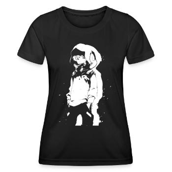 Shibuya's cool Cyberpunk Style Anime Boy Otaku - Frauen Funktions-T-Shirt - Schwarz - Vorne - AI Model Female 172 light (172cm)
