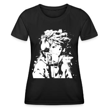 Shibuya's cool Cyberpunk Style Anime Boy Otaku - Frauen Funktions-T-Shirt - Schwarz - Vorne - AI Model Female 172 light (172cm)