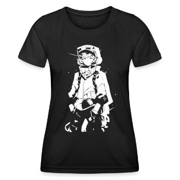 Shibuya's cool Cyberpunk Style Anime Boy Otaku - Frauen Funktions-T-Shirt - Schwarz - Vorne - AI Model Female 172 light (172cm)