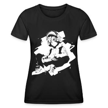 Shibuya's cool Cyberpunk Style Anime Boy Otaku - Frauen Funktions-T-Shirt - Schwarz - Vorne - AI Model Female 172 light (172cm)