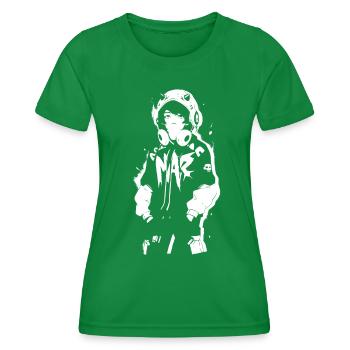 Le cool Cyberpunk Style Anime Boy Otaku de Shibuya - T-shirt sport Femme - vert - Devant - AI Model Female 172 dark (172cm)