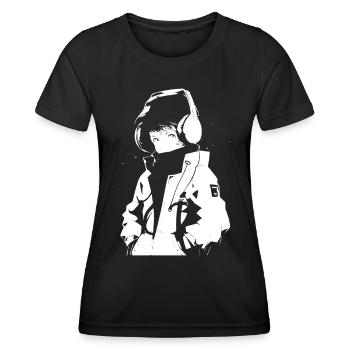 Shibuya's cool Cyberpunk Style Anime Boy Otaku - Frauen Funktions-T-Shirt - Schwarz - Vorne - AI Model Female 172 light (172cm)