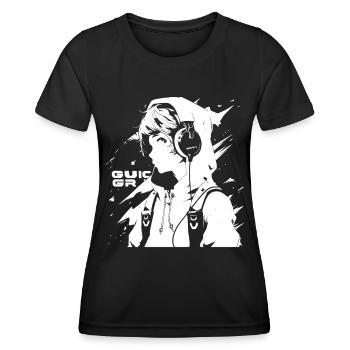 Shibuya's cool Cyberpunk Style Anime Boy Otaku - Frauen Funktions-T-Shirt - Schwarz - Vorne - AI Model Female 172 light (172cm)