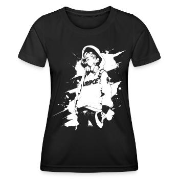 Shibuya's cool Cyberpunk Style Anime Boy Otaku - Frauen Funktions-T-Shirt - Schwarz - Vorne - AI Model Female 172 light (172cm)