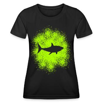 Shark shark in the ocean - Women's Functional T-Shirt - black - Front - AI Model Female 172 light (172cm)
