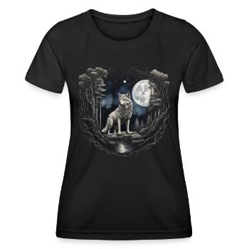 Lobo2-KARTON - Frauen Funktions-T-Shirt - Schwarz - Vorne - AI Model Female 172 light (172cm)