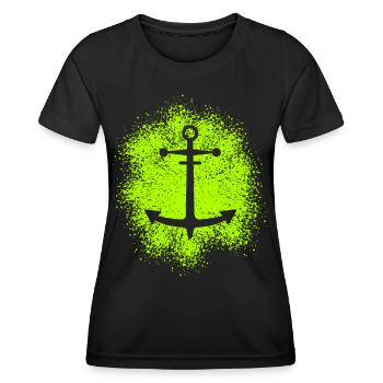 Anker – Symbol für Freiheit und Meer - Frauen Funktions-T-Shirt - Schwarz - Vorne - AI Model Female 172 light (172cm)