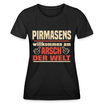 Pirmasens - Frauen Funktions-T-Shirt - Schwarz - Vorne - AI Model Female 172 light (172cm)