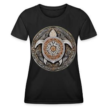 Maori Symbol Schildkröte IV - Frauen Funktions-T-Shirt - Schwarz - Vorne - AI Model Female 172 light (172cm)
