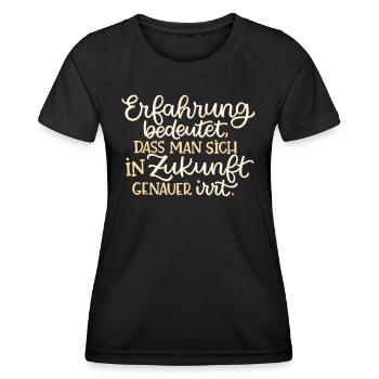 Erfahrung und genauer irren - Frauen Funktions-T-Shirt - Schwarz - Vorne - AI Model Female 172 light (172cm)