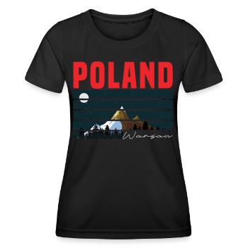 Pologne Varsovie - T-shirt sport Femme - noir - Devant - AI Model Female 172 light (172cm)