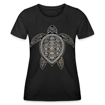 Maori Symbol Schildkröte II - Frauen Funktions-T-Shirt - Schwarz - Vorne - AI Model Female 172 light (172cm)