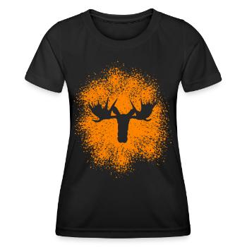 Majestic moose head for nature fans and hunters - Women's Functional T-Shirt - black - Front - AI Model Female 172 light (172cm)