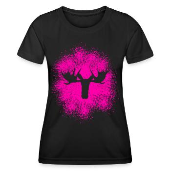 Majestic moose head for outdoor fans and hunters - Women's Functional T-Shirt - black - Front - AI Model Female 172 light (172cm)