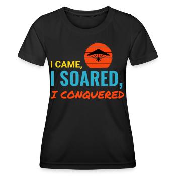 Hang Gliding Air Sports Adventure Soaring Pilot - Women's Functional T-Shirt - black - Front - AI Model Female 172 light (172cm)