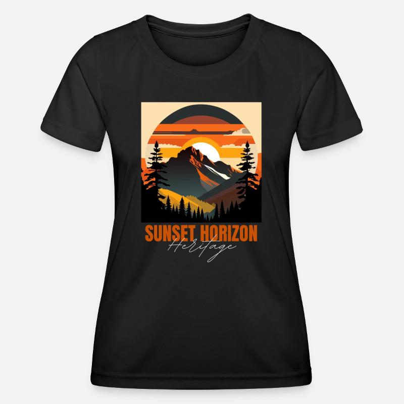 Sunset horizon heritage - Women's Functional T-Shirt - black