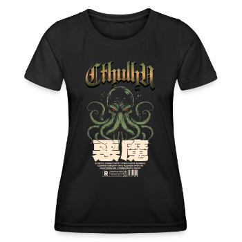 Japanisch - Cthulhu Kult Lovecraft Necronomicon - Frauen Funktions-T-Shirt - Schwarz - Vorne - AI Model Female 172 light (172cm)