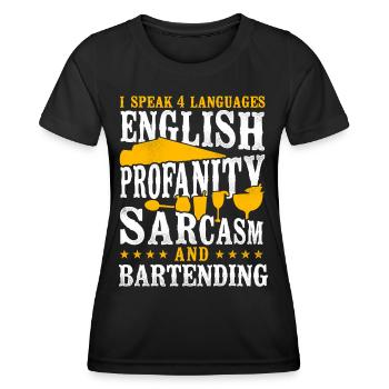 Bartender Mixologist I Speak 4 - Frauen Funktions-T-Shirt - Schwarz - Vorne - AI Model Female 172 light (172cm)