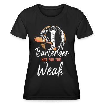Barman Mixologue Barman Pas - T-shirt sport Femme - noir - Devant - AI Model Female 172 light (172cm)